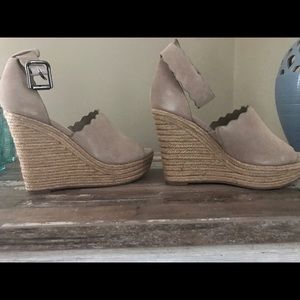 NIB Marc Fisher Suede Wedge Sandal
